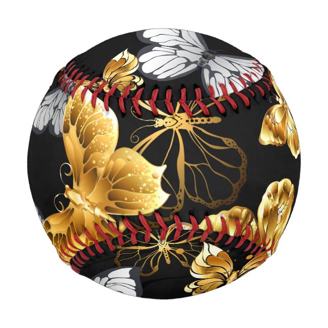 Gold and white butterflies baseball (Front)