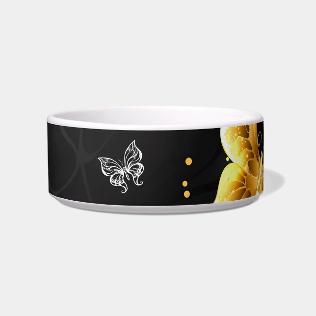 Gold and white butterflies bowl (Front)