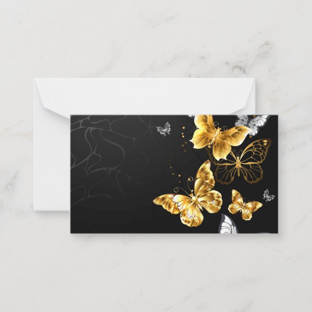 Gold and white butterflies card (Front)