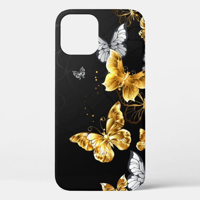 Gold and white butterflies Case-Mate iPhone case (Back)