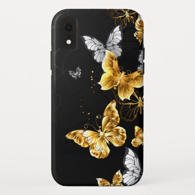 Gold and white butterflies Case-Mate iPhone case (Back)