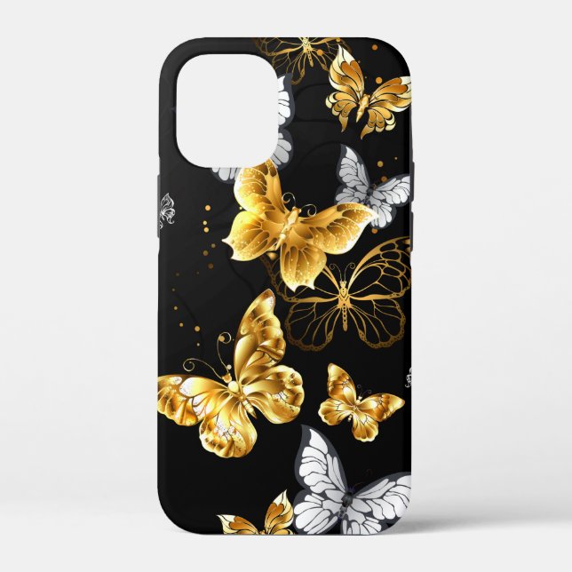 Gold and white butterflies Case-Mate iPhone case (Back)