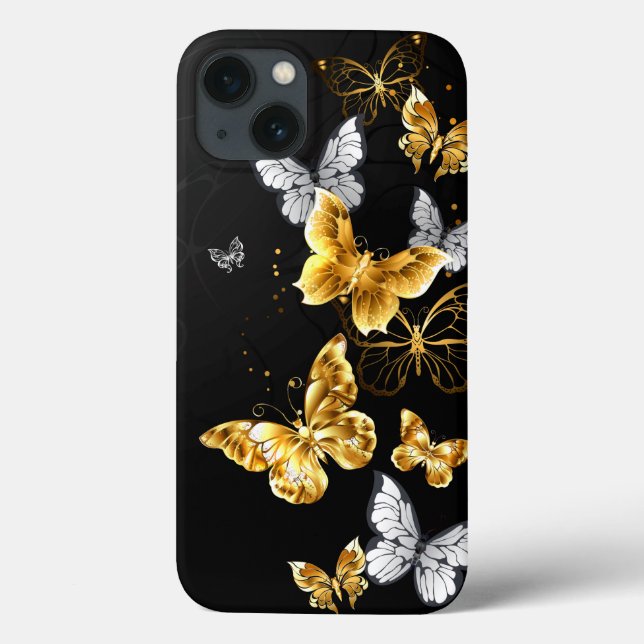 Gold and white butterflies Case-Mate iPhone case (Back)