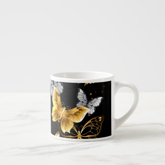 Gold and white butterflies espresso cup (Right)