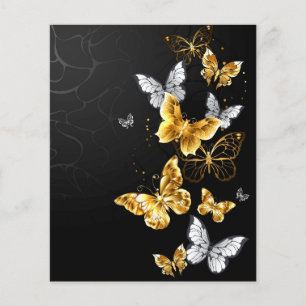 Gold and white butterflies flyer