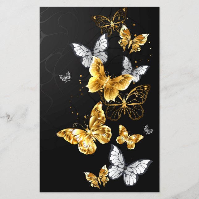 Gold and white butterflies flyer (Front)