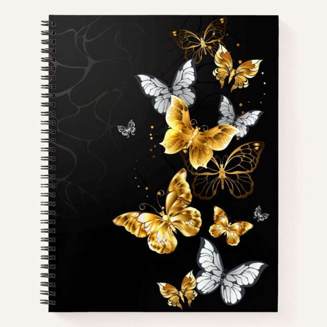 Gold and white butterflies notebook (Front)