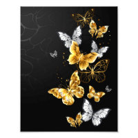 Gold and white butterflies