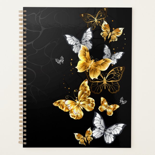Gold and white butterflies planner (Front)