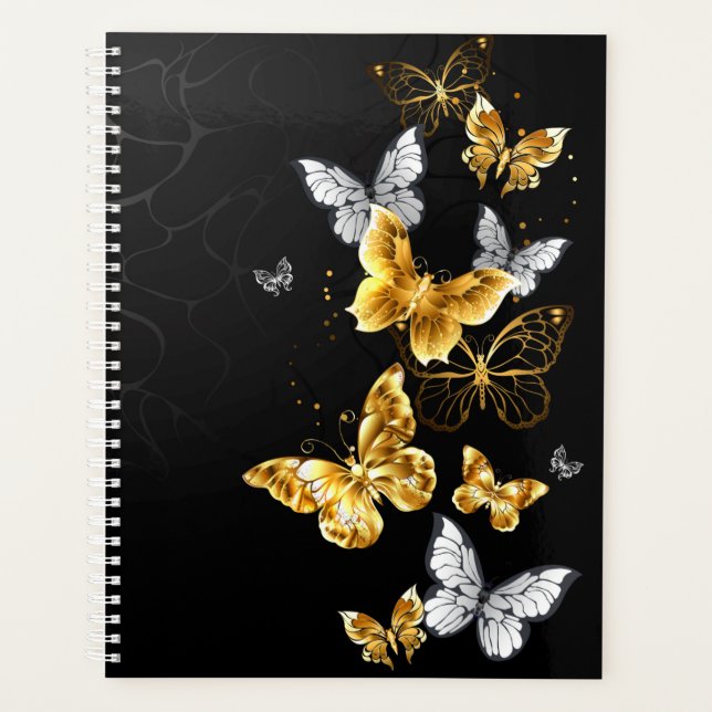 Gold and white butterflies planner (Front)