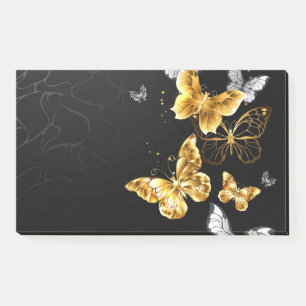 Gold and white butterflies post-it notes