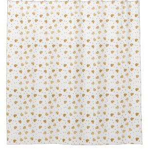 Gold and White Butterfly confetti design Shower Curtain