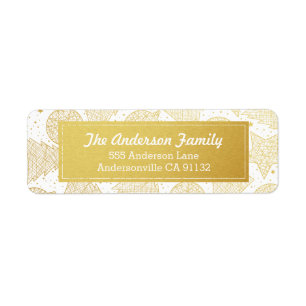 Gold and White Christmas Holiday Labels