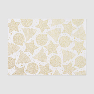 Gold and White Christmas Pattern Tissue Paper