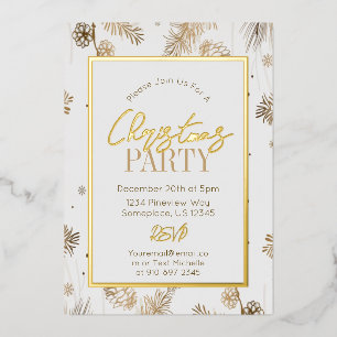 Gold and White Christmas Pine Cones Botanical 