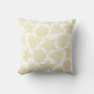 Gold and White Christmas Throw Pillows