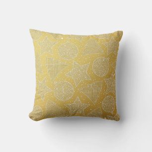 Gold and White Christmas Throw Pillows