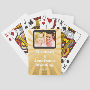 Gold and White Couples Picture Retro Glam Favour Playing Cards