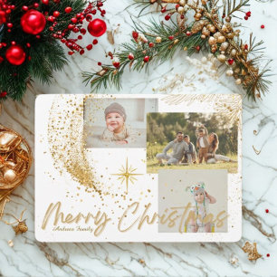 Gold and White Elegant Greeting Christmas Card