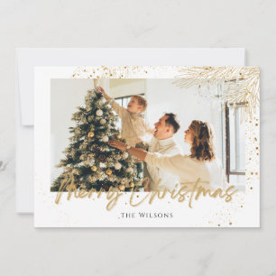 Gold and White Elegant Greeting Christmas Holiday Card