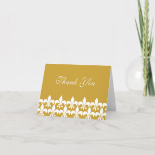 Gold and White Fleur de Lis Thank You