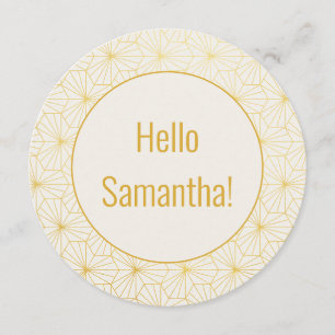 Gold and White Geometric Art Deco Round Menu