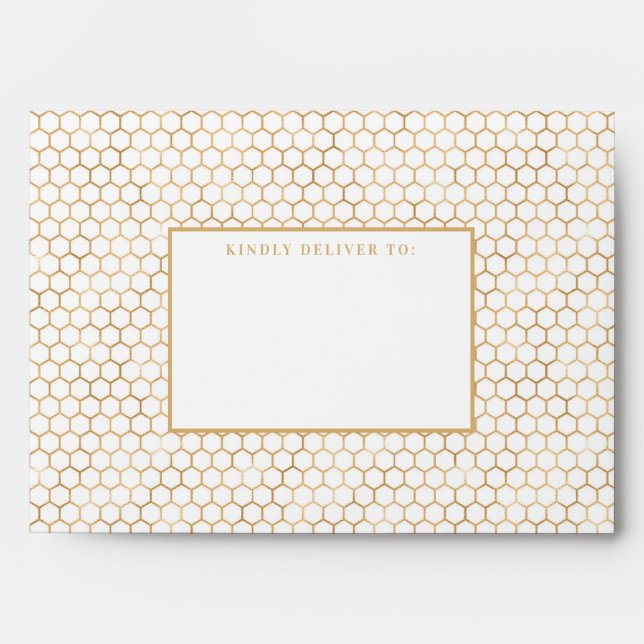 Gold and White Honeycomb Envelope (Front)