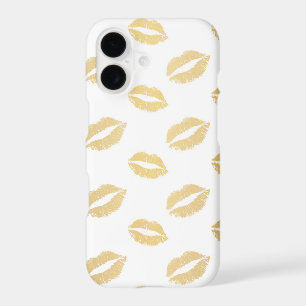 Gold and White Kissable Lips
