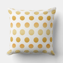 Gold and White | Large Polka Dots Pattern
