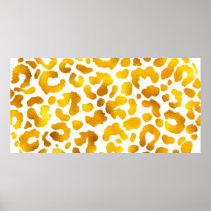 Gold and White Leopard Print: Luxurious and Chic  Poster