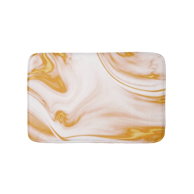 Gold And White Marble Bath Mat (Front)