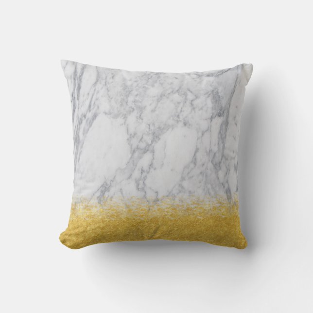 Gold and white marble Texture Cushion (Front)