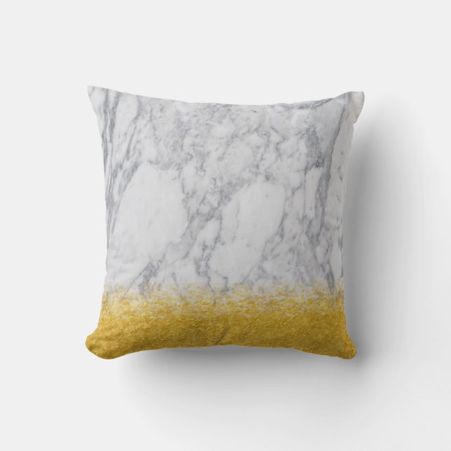 Gold and white marble Texture Cushion (Front)