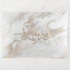 Gold and White Marbled Tinket tray