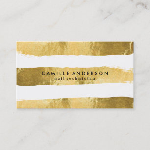 Gold and White Nail Technician Business Cards