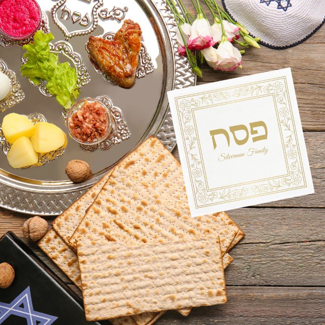 Gold and White Passover Pesach  Napkin (Creator Uploaded)
