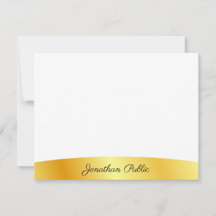 Gold And White Personalised Elegant Calligraphed Card