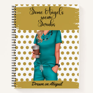 Gold and White Polka Dot Notebook