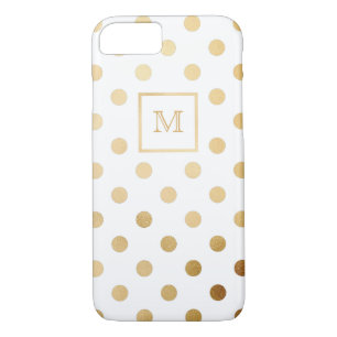 Gold and White Polka Dot Phone case