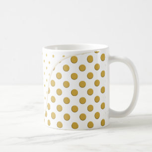 Gold and White Polka Dots Modern Art Coffee Mug