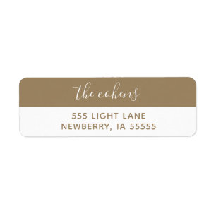 Gold and White Return Address Labels
