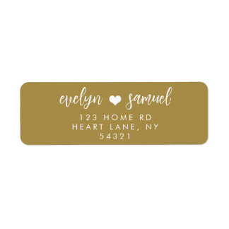 Gold and White Return Address Labels
