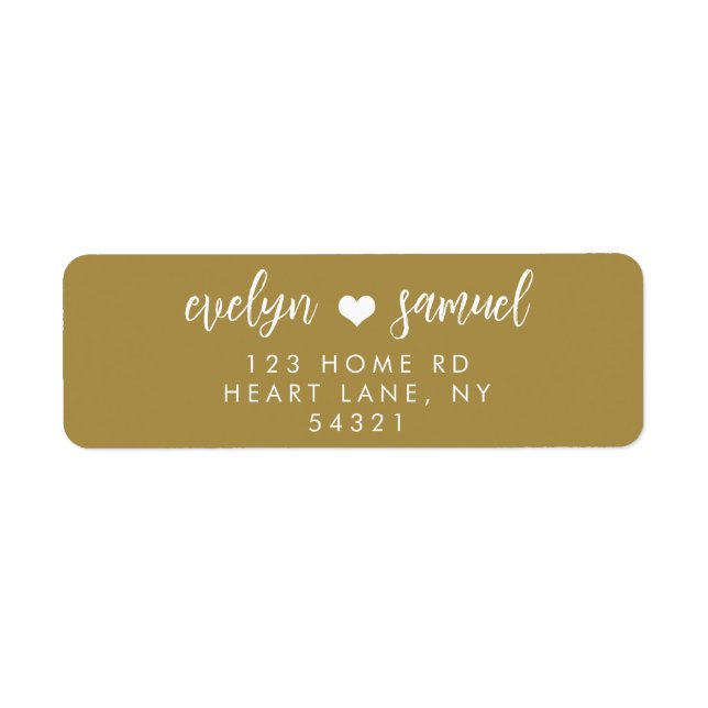 Gold and White Return Address Labels (Front)