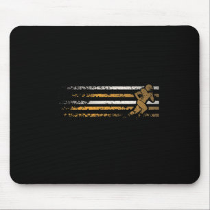 Gold And White Running Football Player  Mouse Pad