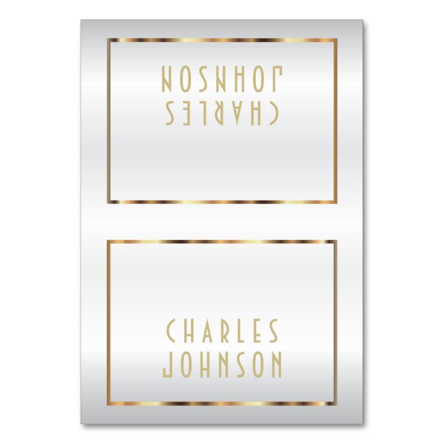 Gold and White Satin - Place Cards (Front)