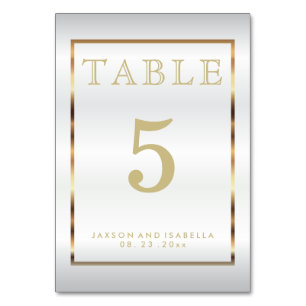Gold and White Satin - Table Card