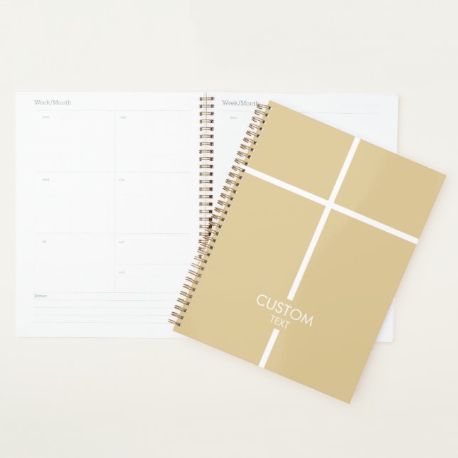 Gold and White Simple Cross Planner (Display)