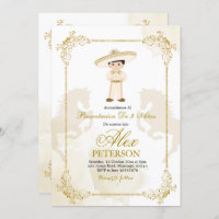 Gold and White Spanish Mexican Boy Charro