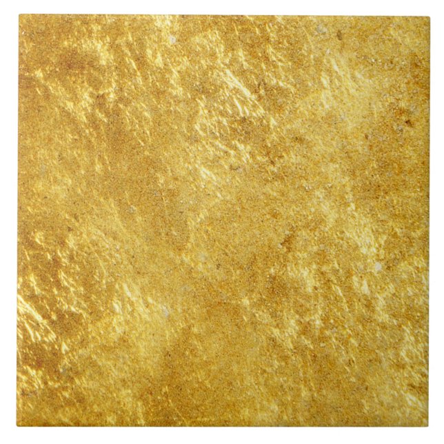 Gold and yellow plated marble pattern ceramic tile (Front)