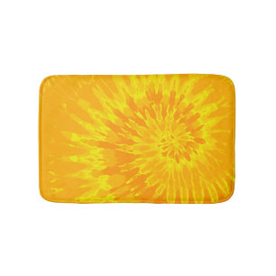 Gold and Yellow Spiral Tie Dye Bath Mat